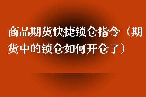 商品期货快捷锁仓指令（期货中的锁仓如何开仓了）