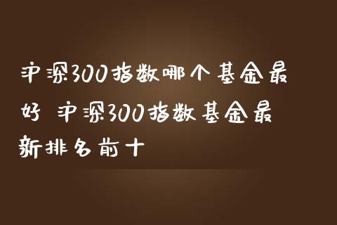 沪深300指数哪个基金最好 沪深300指数基金最新排名前十_期货理财_第1张_宇龙理财网 沪深300指数哪个基金最好 沪深300指数基金最新排名前十_https://www.dglong8.com_期货理财_第1张