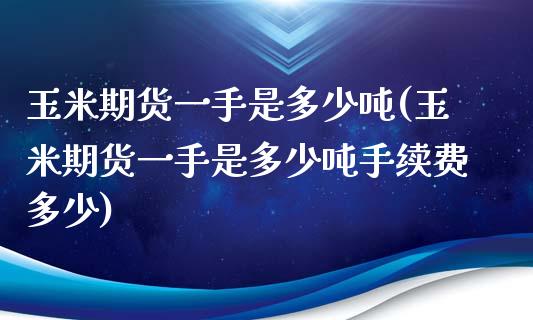玉米期货一手是多少吨(玉米期货一手是多少吨手续费多少)