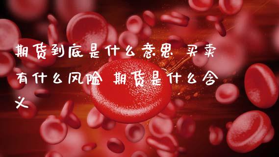 期货到底是什么意思 买卖有什么风险 期货是什么含义_https://www.dglong8.com_股票理财_第1张