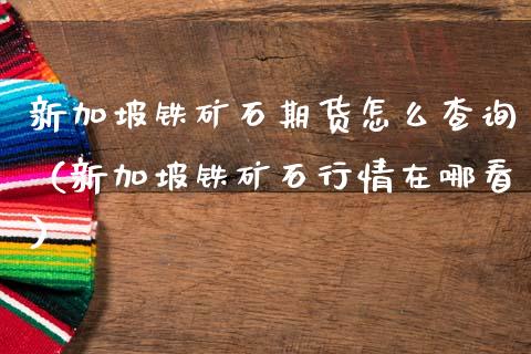 新加坡铁矿石期货怎么查询（新加坡铁矿石行情在哪看）
