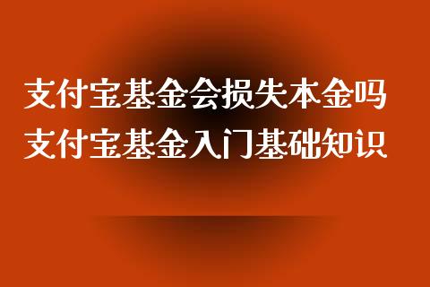 支付宝基金会损失本金吗 支付宝基金入门基础知识