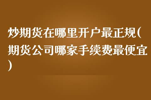 炒期货在哪里开户最正规(期货公司哪家手续费最便宜)