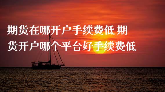 期货在哪开户手续费低 期货开户哪个平台好手续费低