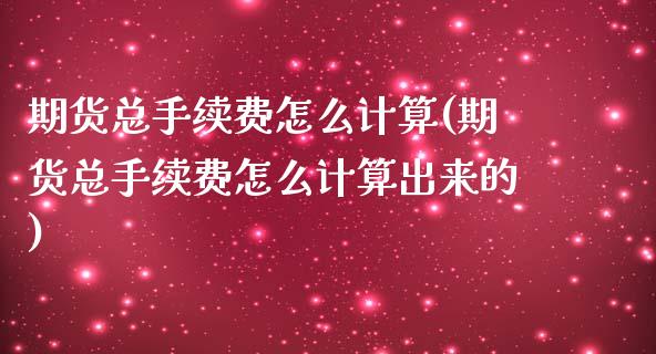 期货总手续费怎么计算(期货总手续费怎么计算出来的)