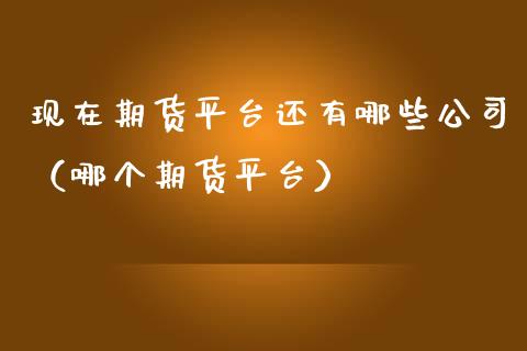 现在期货平台还有哪些公司（哪个期货平台）
