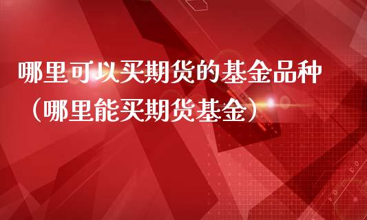 哪里可以买期货的基金品种（哪里能买期货基金）