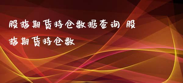 股指期货持仓数据查询 股指期货持仓数