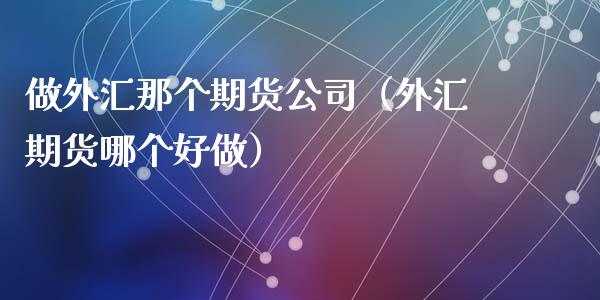 做外汇那个期货公司（外汇期货哪个好做）