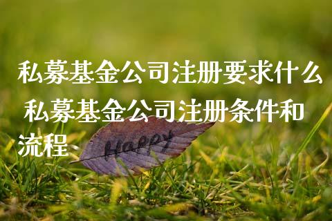 私募基金公司注册要求什么 私募基金公司注册条件和流程