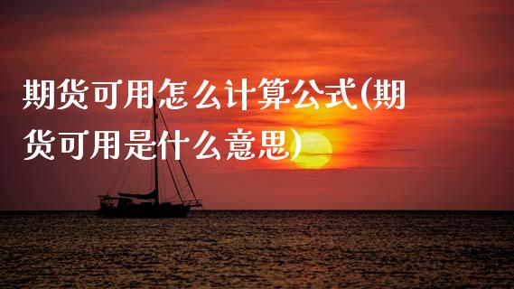 期货可用怎么计算公式(期货可用是什么意思)