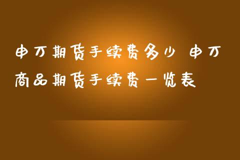 申万期货手续费多少 申万商品期货手续费一览表_理财百科_第1张_宇龙理财网 申万期货手续费多少 申万商品期货手续费一览表_https://www.dglong8.com_理财百科_第1张
