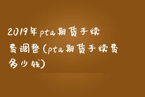 2019年pta期货手续费调整(pta期货手续费多少钱)