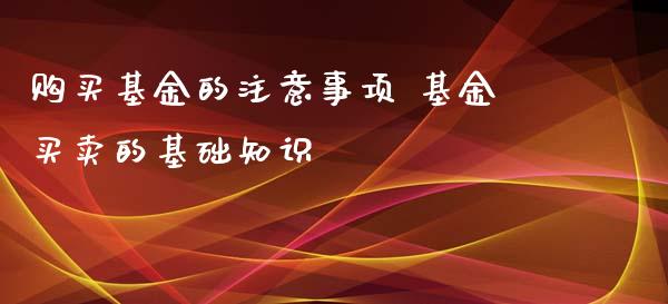 购买基金的注意事项 基金买卖的基础知识
