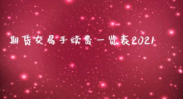 期货交易手续费一览表2021