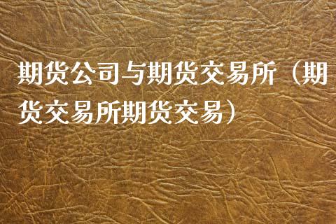 期货公司与期货交易所（期货交易所期货交易）