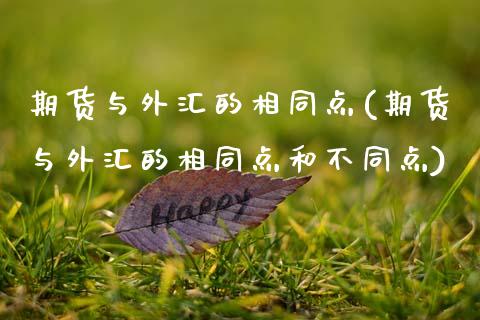 期货与外汇的相同点(期货与外汇的相同点和不同点)