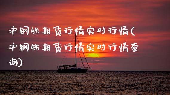 沪钢铁期货行情实时行情(沪钢铁期货行情实时行情查询)