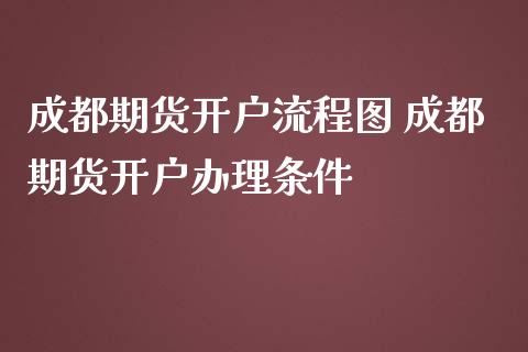 成都期货开户流程图 成都期货开户办理条件