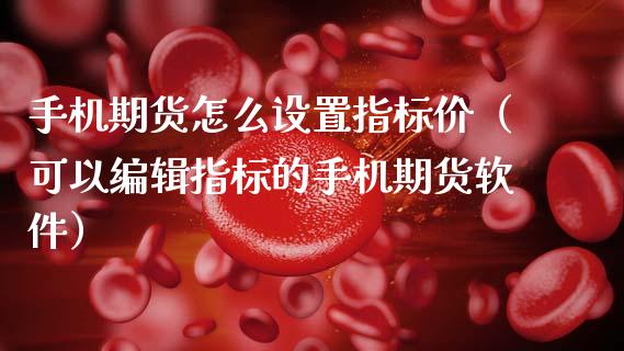 手机期货怎么设置指标价（可以编辑指标的手机期货软件）