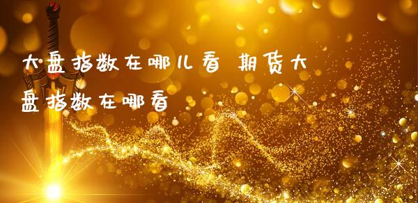 大盘指数在哪儿看 期货大盘指数在哪看