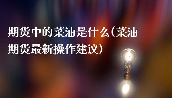 期货中的菜油是什么(菜油期货最新操作建议)