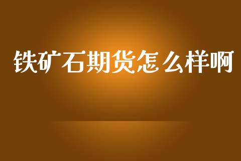 铁矿石期货怎么样啊