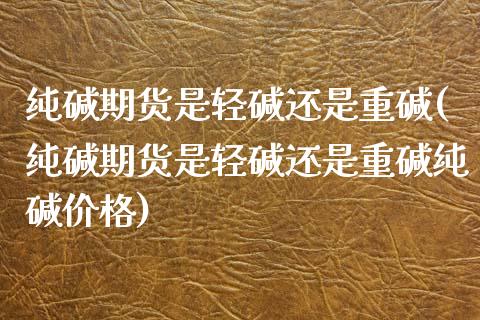 纯碱期货是轻碱还是重碱(纯碱期货是轻碱还是重碱纯碱价格)