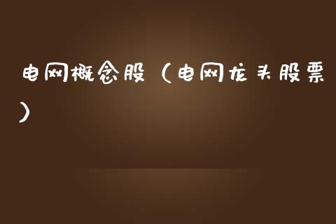 电网概念股（电网龙头股票）