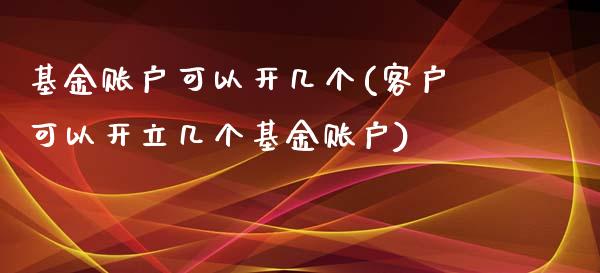 基金账户可以开几个(客户可以开立几个基金账户)