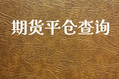 期货平仓查询