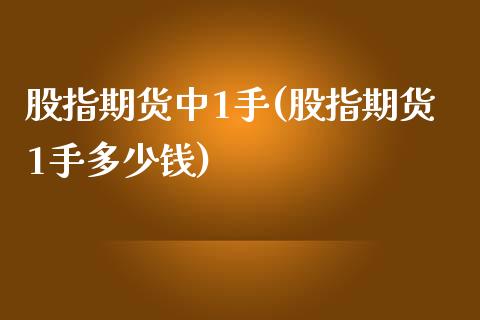 股指期货中1手(股指期货1手多少钱)