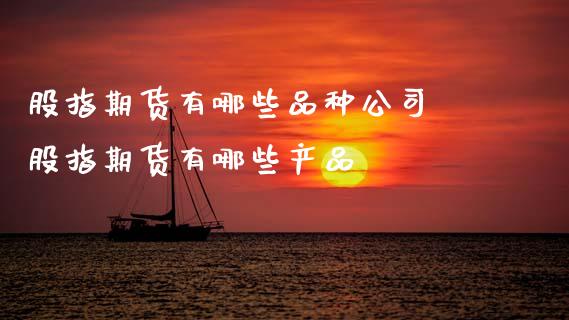 股指期货有哪些品种公司 股指期货有哪些产品