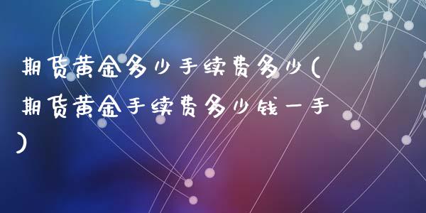 期货黄金多少手续费多少(期货黄金手续费多少钱一手)