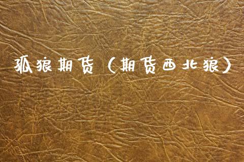 孤狼期货（期货西北狼）