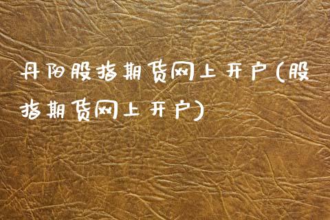 丹阳股指期货网上开户(股指期货网上开户)