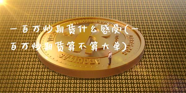 一百万炒期货什么感受(一百万炒期货算不算大单)