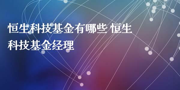 恒生科技基金有哪些 恒生科技基金经理