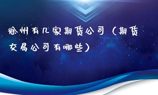 徐州有几家期货公司（期货交易公司有哪些）