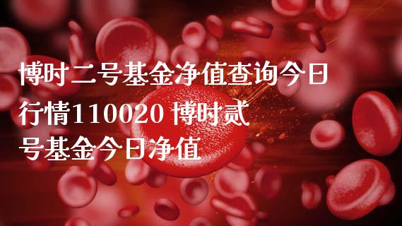 博时二号基金净值查询今日行情110020 博时贰号基金今日净值