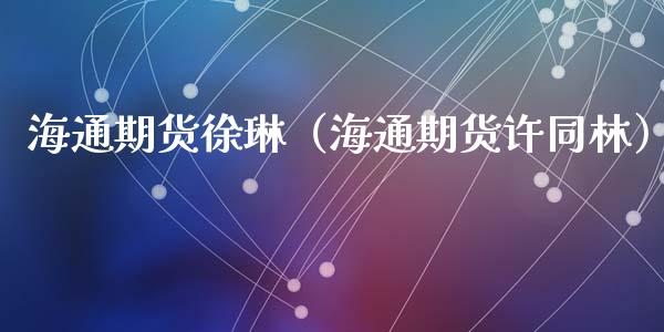 海通期货徐琳（海通期货许同林）