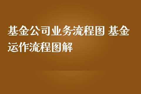 基金公司业务流程图 基金运作流程图解