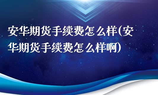 安华期货手续费怎么样(安华期货手续费怎么样啊)