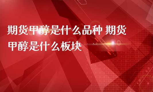 期货甲醇是什么品种 期货甲醇是什么板块