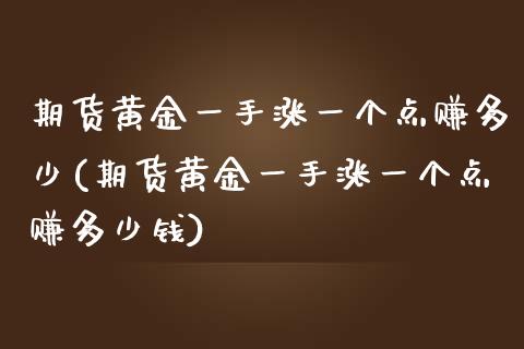 期货黄金一手涨一个点赚多少(期货黄金一手涨一个点赚多少钱)
