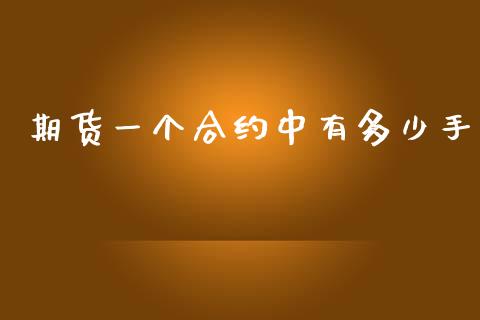 期货一个合约中有多少手