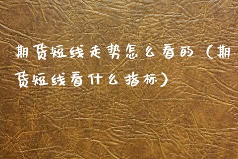 期货短线走势怎么看的（期货短线看什么指标）