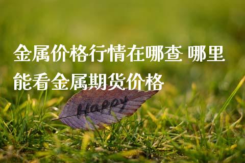 金属价格行情在哪查 哪里能看金属期货价格