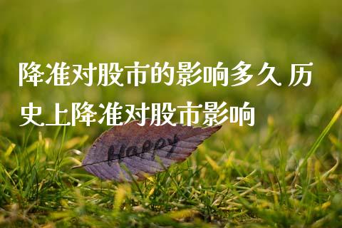 降准对股市的影响多久 历史上降准对股市影响