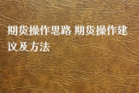 期货操作思路 期货操作建议及方法_https://www.dglong8.com_内盘期货_第1张